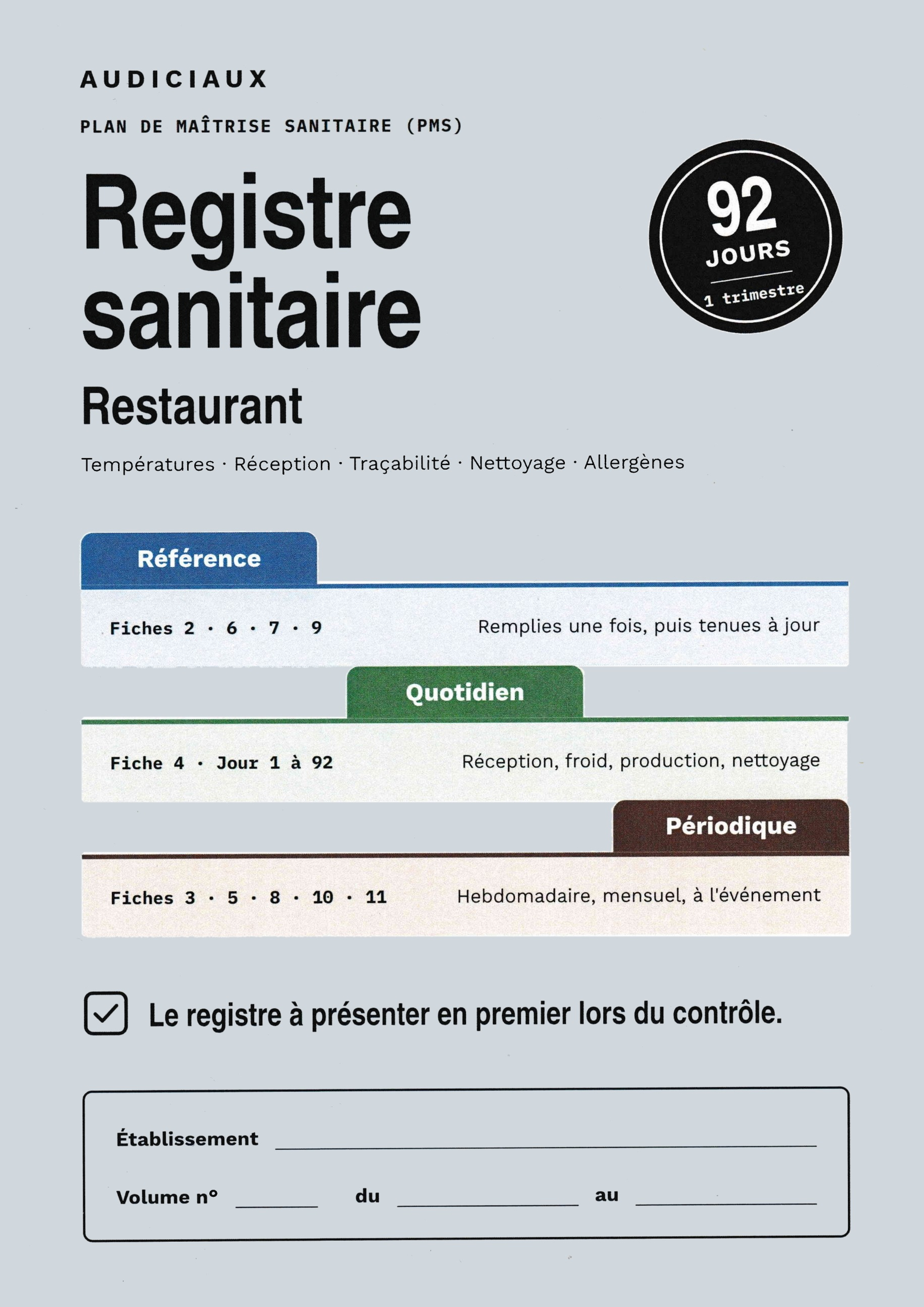 REGISTRE SANITAIRE RESTAURANT 
