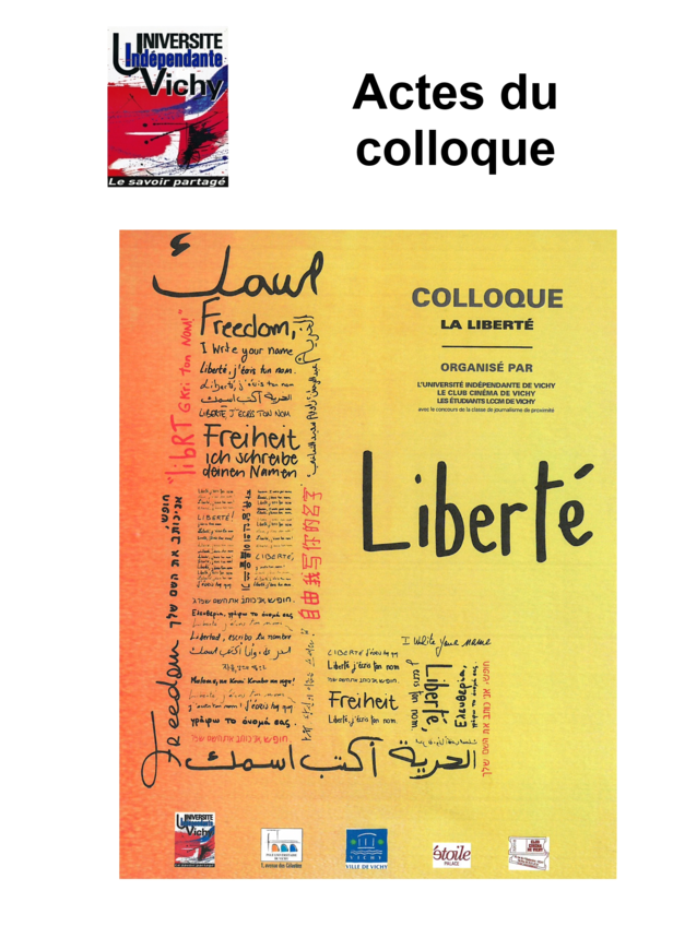 Acte du colloque 2015 La liberté