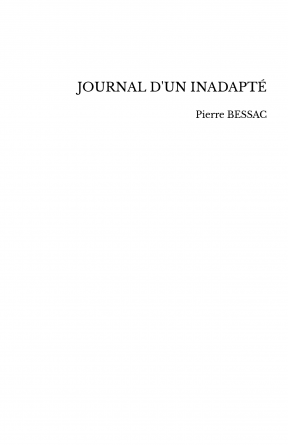 JOURNAL D'UN INADAPTÉ