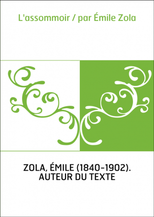 L'assommoir / par Émile Zola