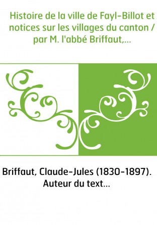 Histoire de la ville de Fayl-Billot et notices sur les villages du canton / par M. l'abbé Briffaut,...