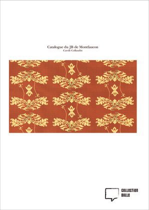 Catalogue du JB de Montfaucon