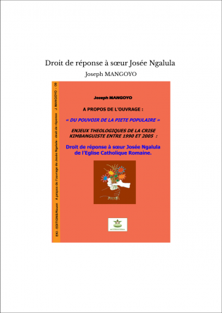 Droit de réponse à sœur Josée Ngalula 